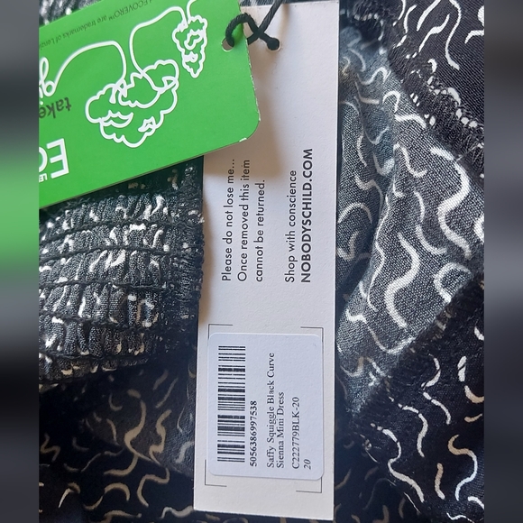 BNWT Nobody’s Child UK Size 20 Saffy Squiggle Black Curve Dress Knee Length - Picture 7 of 8